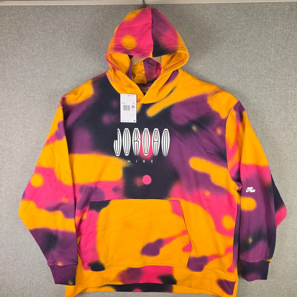 Jordan Deadstock Nike Sport DNA Tie Dye Hoodie Mens XXL Orange Pink Purple NEW